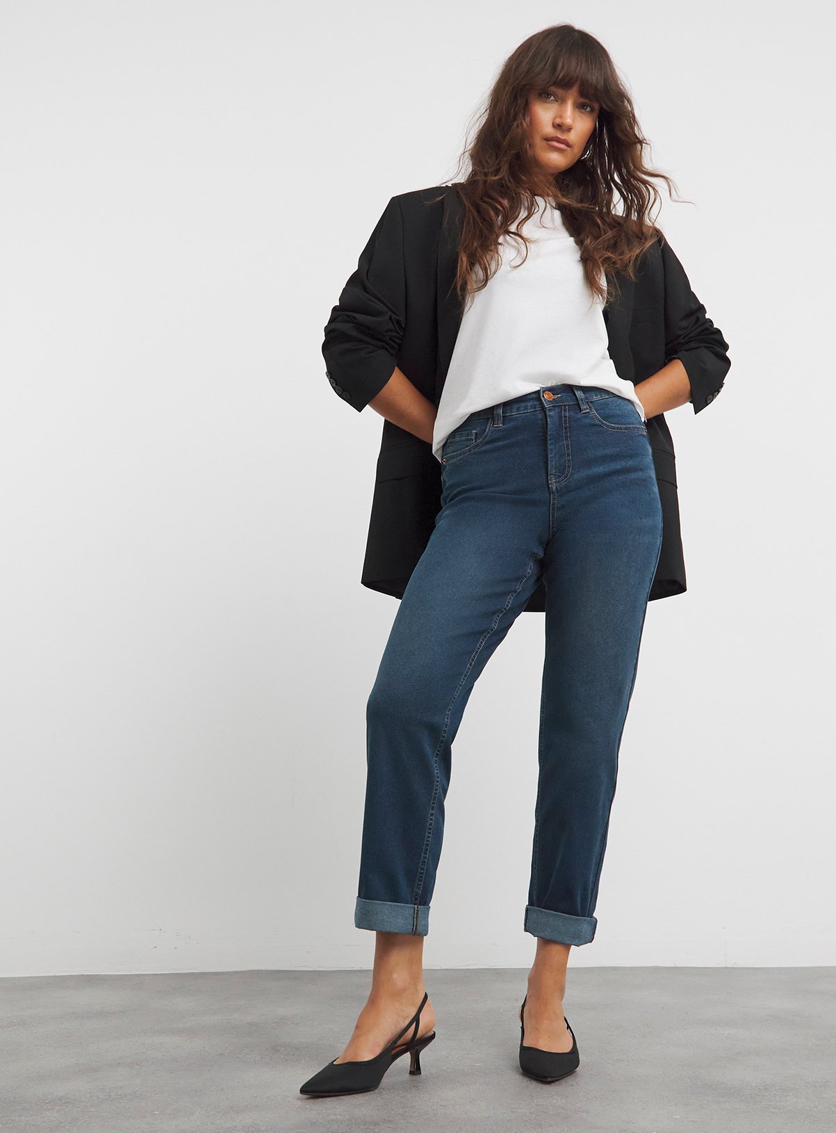 SIMPLY BE 24/7 Boyfriend Jean Mid Blue 10 - Image 1 thumbnail